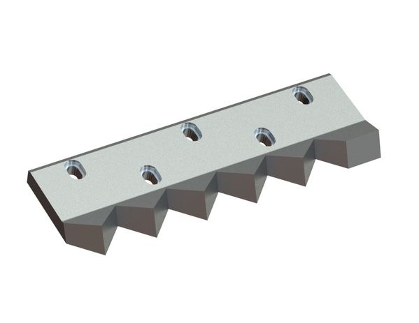 Controlama sinistra 399x130x34, Premium Line, 5 asole, 5 intagli dentati, versione B1 per Zeno Zerkleinerungsmaschinen 