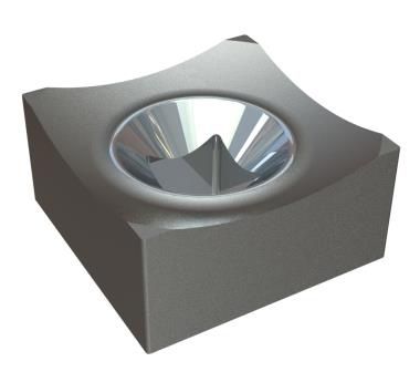 Corona de corte 40x40x20, carburo, avellanado para tornillos avellanados con cuello cuadrado para Vecoplan Vecoplan VAZ 1300