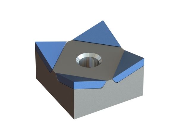 Corona di taglio 40x40x23, Hybrid Line, tagliente 25°, M12, qualità in metallo duro H4 per Vecoplan 