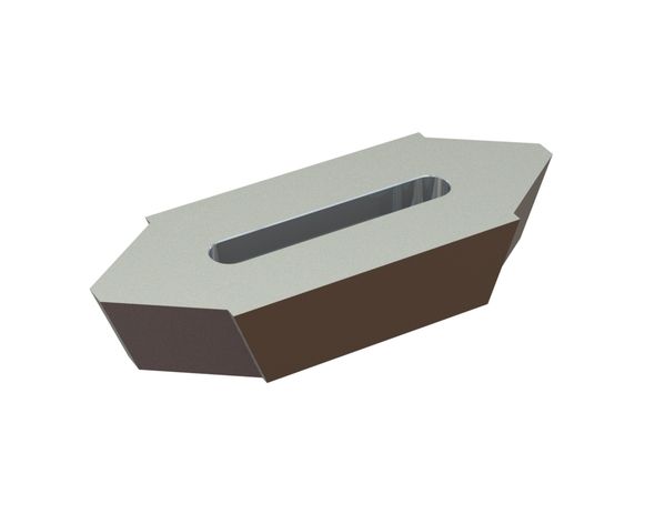 Counter knife 218x80x40, Premium Line, slotted hole 114x17, cutting edge 70°, W9 version for Eldan Recycling 