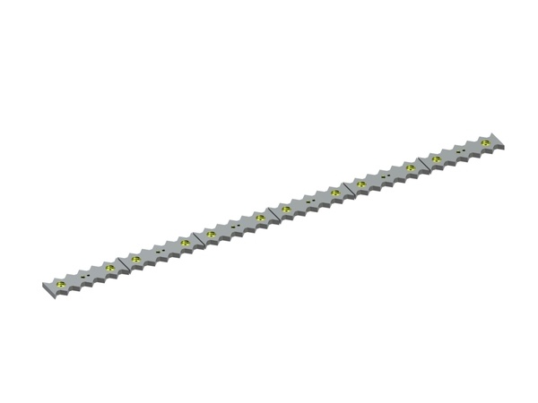 Counter knife 2483x127x28 Eco Line, 6-piece, tooth pitch 69, version 60, X version for Vecoplan LLC (Retech) 
