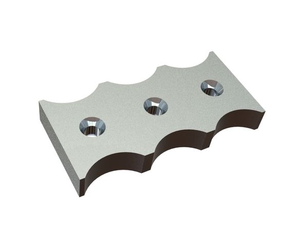 Counter knife 345x166x47, PremiumCut, version 126, W9 version for Lindner Recyclingtech Lindner Meteor 2500