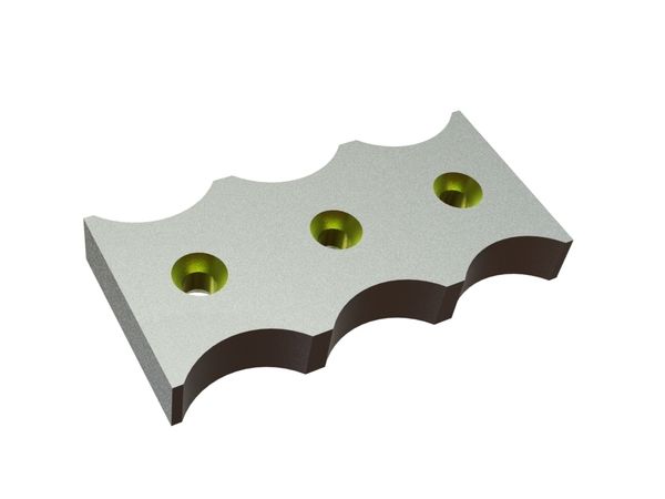 Counter knife 345x166x47, StandardCut, version 126, W9 version for Lindner Recyclingtech Lindner Meteor 2500