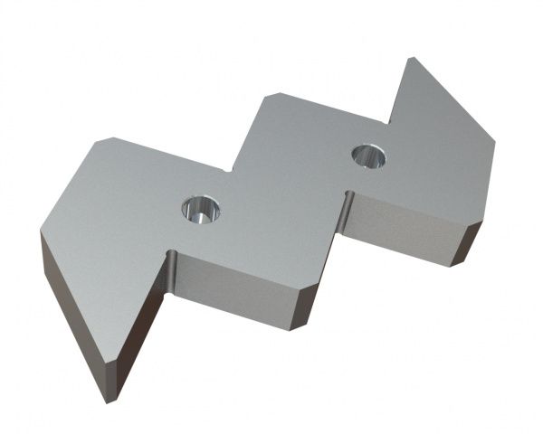 Counter knife 345x172x47, PremiumCut, version 117, W8 version for Lindner Recyclingtech Lindner Jupiter