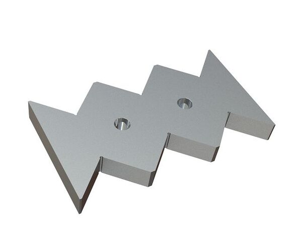 Counter knife 345x196x38, Premium Line, version 87, W version for Lindner Recyclingtech 
