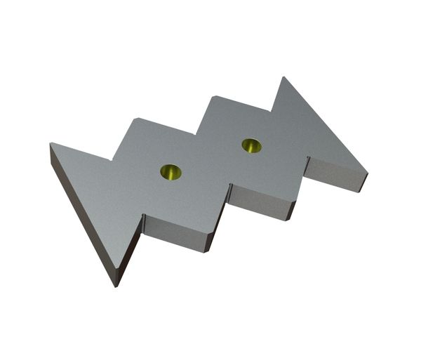 Counter knife 345x196x38, StandardCut, version 87, W version for Lindner Recyclingtech Lindner Jupiter