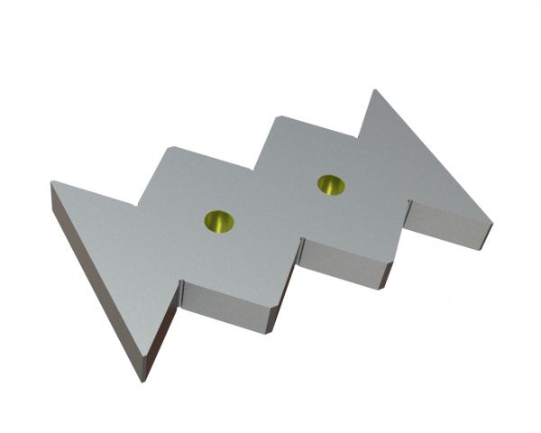 Counter knife 345x196x38, StandardCut, version 87, X version for Lindner Recyclingtech Lindner Jupiter