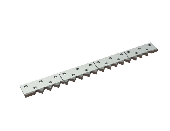 Counter knife 4-part 1998x201x43, Premium Line, 20 slotted holes, B1 version for Zeno Zerkleinerungsmaschinen 