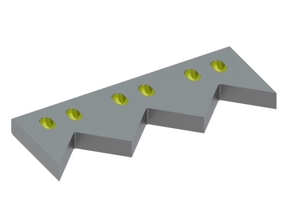 Counter knife 492x189x39, Eco Line, 6 slotted holes, W version for Previero | Sorema 