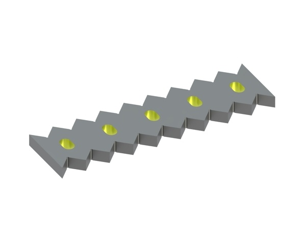 Counter knife 500x136x27 Eco Line version 43, X-version for Lindner Recyclingtech 