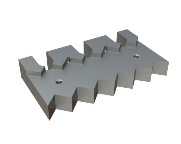 Counter knife carrier 344x190x58, version 43 for Lindner Recyclingtech Lindner Universo