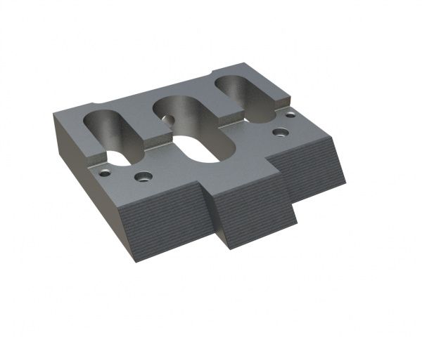 Counter knife carrier 348x332x77, hard-faced, version 117, stepped rotor for Lindner Recyclingtech Lindner Jupiter