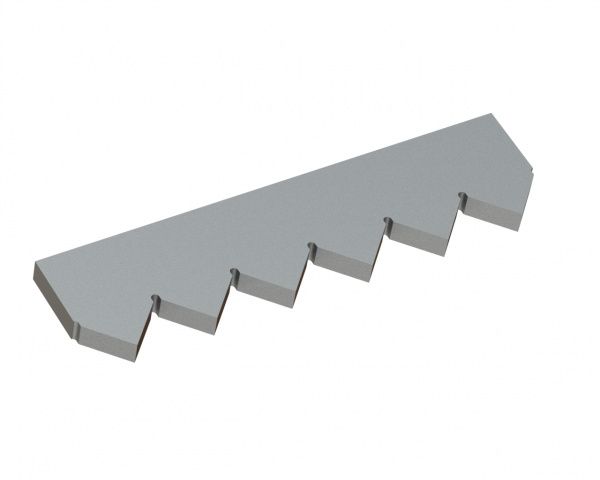 Counter knife center left 491x125x25 Premium Line, version 80, X version for Vecoplan LLC (Retech) Vecoplan VAZ 2500