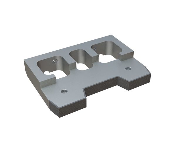 Counter-knife holder 340x241x58, armored, 3 slotted holes, 2x M20, 2x M16 threads for Lindner Recyclingtech Lindner Saturn