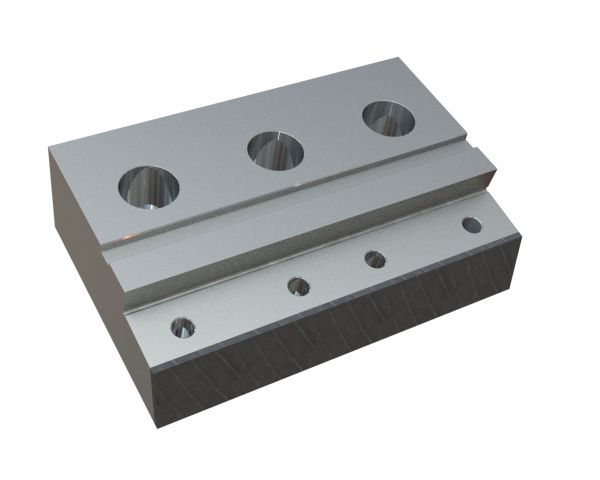 Counter-knife holder 345x224x97, 4 countersunk holes, 2x M20, armored for Lindner Recyclingtech Lindner Komet