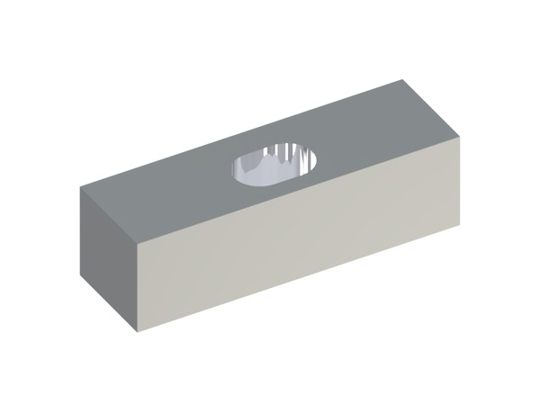 Counter knife intermediate piece 165x51x48, PremiumCut, 1 slotted hole, cutting edge 90° 