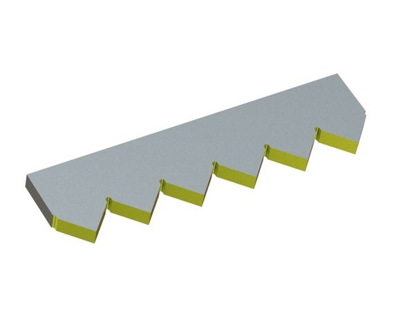 Counter knife middle left 491x125x25 Eco Line for Vecoplan LLC (Retech) Vecoplan VAZ 2500