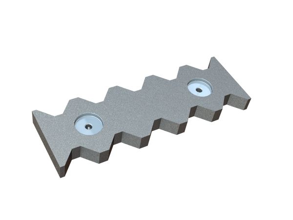 Counter knife middle outer 476x155x38 Premium Line, version 80, W-version for Vecoplan LLC (Retech) 