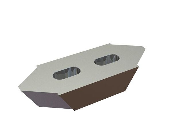 Counter knife outer 218x80x40 Premium Line 2 long slot, Z-version for Eldan Recycling 