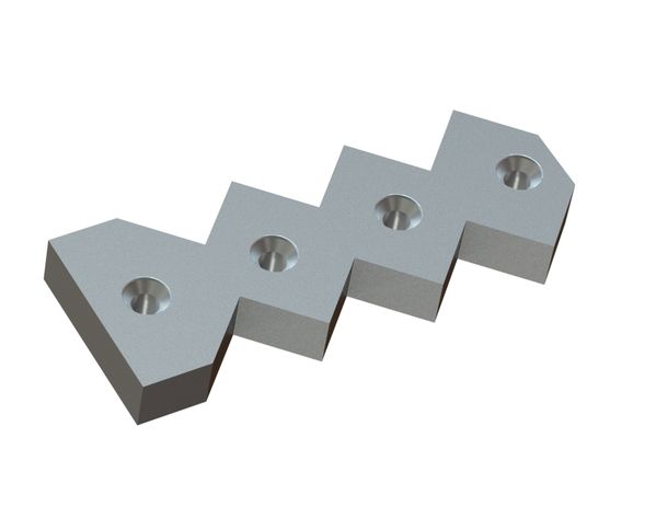 Counter knife outer 408x156x45 Premium Line version 100, X-version for Weima Maschinenbau GmbH 