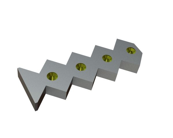 Counter knife outer 458x156x45 Eco Line version 100, X-version for Weima Maschinenbau GmbH 