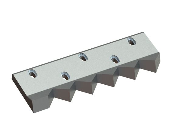 Counter knife right 399x130x34, Premium Line, 5 slotted holes, B1 version for Zeno Zerkleinerungsmaschinen 