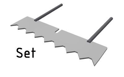 Counter knife set 5-parts t=6 Hardox for Vecoplan LLC (Retech) Vecoplan V-EBS 2500