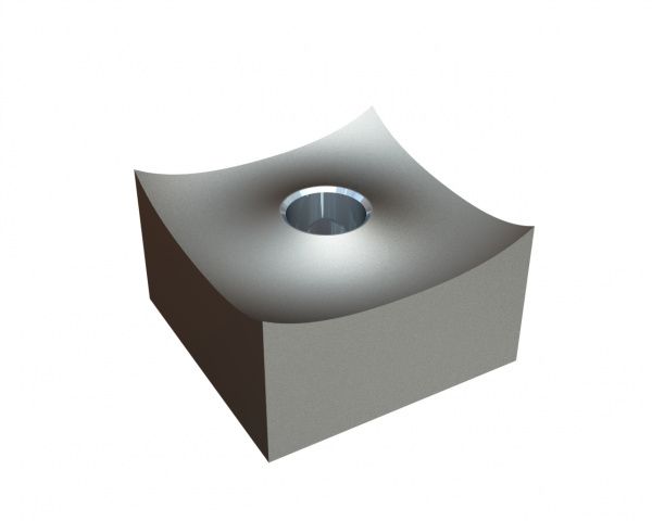 Couteau 95x95x55, avec rayon concave, PremiumCut, filetage M30, version B1 pour Zeno Zerkleinerungsmaschinen 