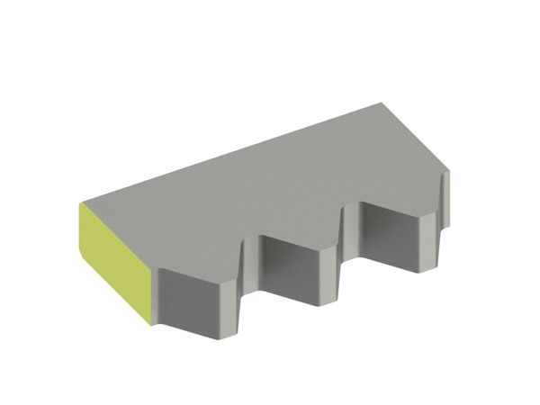Couteau central 252x145x50 Eco Line, 3 dents trapézoïdales 66°, version W9 