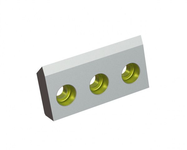 Couteau de rotor gauche 189x98x34, Eco Line, 3 trous fraisés, tranchant 55°, version X pour Herbold Meckesheim GmbH Herbold SMS 80/120