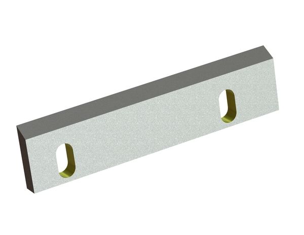 Couteau de rotor gauche 334x79x20, Eco Line, 2 trous oblongs, tranchant 60°, 2x filetage M8 