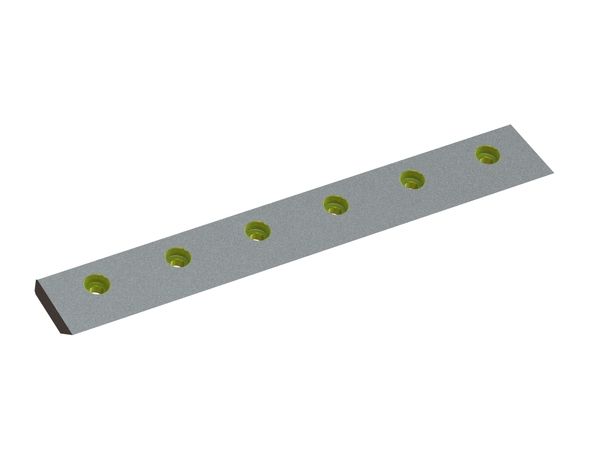 Couteau de rotor gauche 399x57x16, StandardCut, 6 trous, tranchant 45°, version Y pour Heinrich Dreher Maschinenbau 