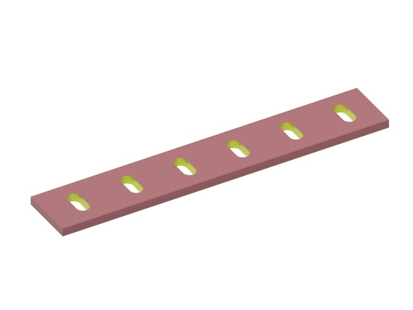Couteau de stator 588x100x10 Eco Line, 6 trous oblongs 22x50, Hardox pour Neue Herbold 