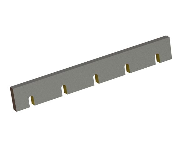 Couteau de stator 742x100x28 Eco Line, 2 filetages M16, tranchant 90°, 5 fentes 22x45 pour Herbold Meckesheim GmbH 