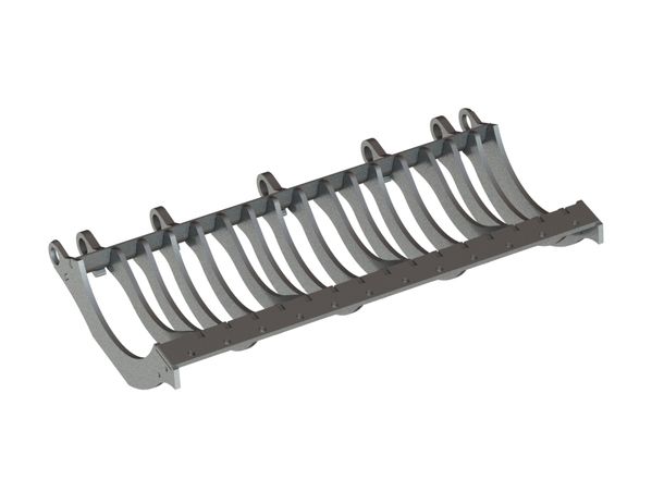 Crescent screen, 2121x1160x413, 15 ribs, version 104 for Lindner Recyclingtech 
