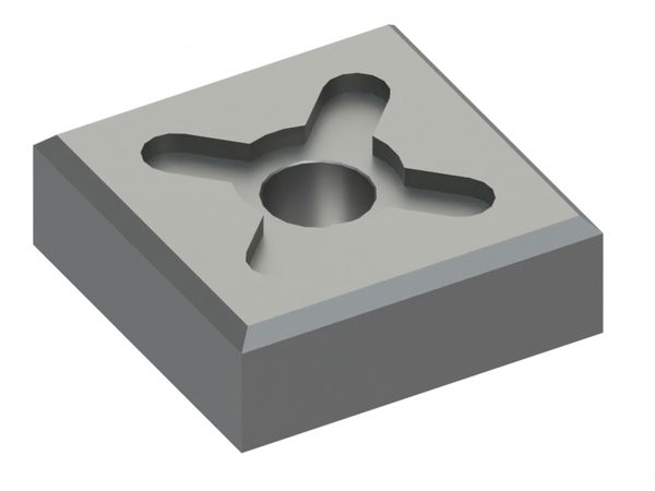 Cuchilla 120x120x40 Premium Line con bajada de escalones 50Ø/33Ø, variante-X 