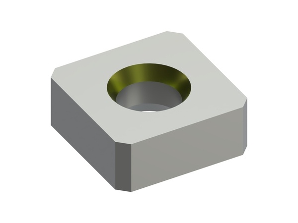 Cuchilla 130x130x50 Eco Line, 4 chaflanes 10x45°, perforación Ø57, versión W9 para Untha 