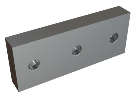 Cuchilla 195x78x28 Premium Line, 3 perforaciones simétricas, versión X para Artech Recyclingtechnik GmbH 