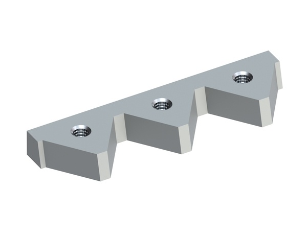 Cuchilla 3 dientes 239x65.9x25, Premium Line, 3xM16 rosca, versión W9 para Eldan Recycling 