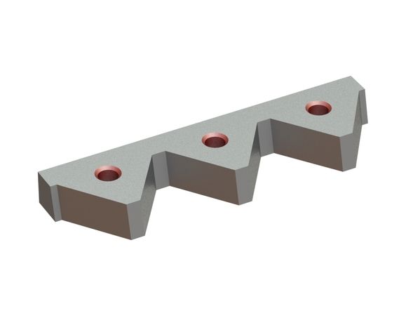 Cuchilla 3 dientes 239x66x25, PremiumCut, 3xM16 rosca para Eldan Recycling 