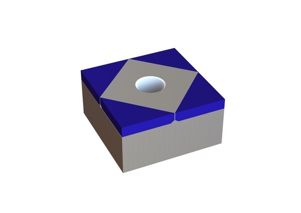 Cuchilla 40x40x20, Hybrid Line vanguardia 90°, M12, calidad HM = H4 para Vecoplan 