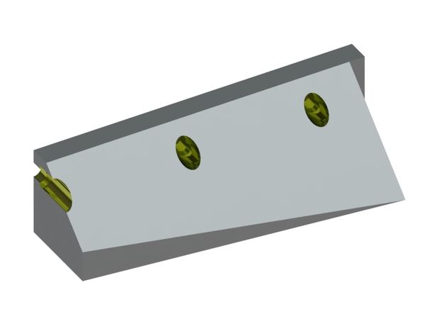 Cuchilla de cizalla de guillotina derecha 496x135x143 Eco Line, 3 taladros avellanados Ø23/Ø33 