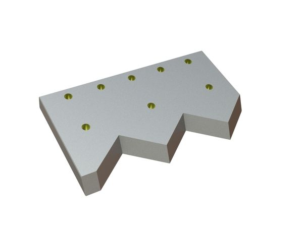 Cuchilla de cizalla de guillotina derecha 547x319x45 Eco Line, 8 taladros avellanados Ø23/Ø33 