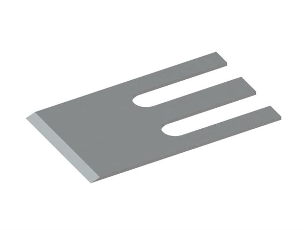 Cuchilla de corte en caliente 57x33.7x1, 2 ranuras, filo 20°, material 1.2344 