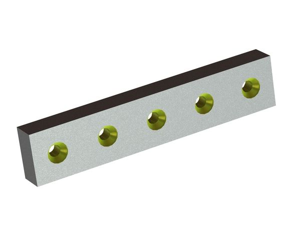 Cuchilla de estator 400x80x40 Eco Line, 5 perforaciones, versión Y para Eldan Recycling Eldan Chopper HG 1200