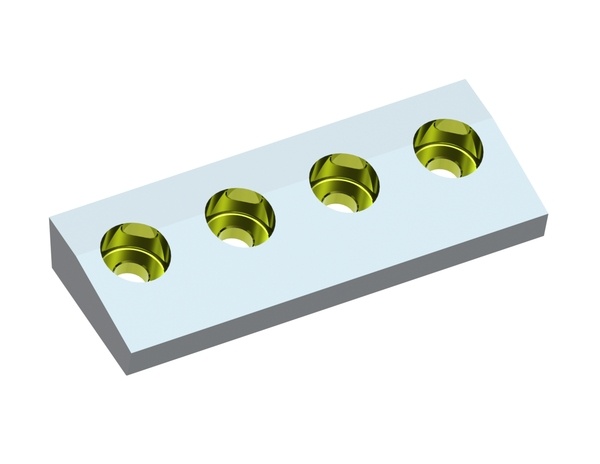 Cuchilla de rotor 300x110x34.5 Eco Line, 4 perforaciones avellanadas, filo 70°, versión X para Netzsch-Condux Mahltechnik GmbH 