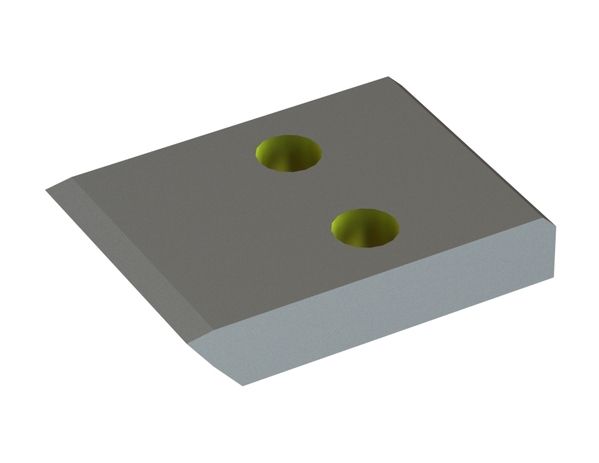 Cuchilla de rotor 63x45x12 Eco Line, 2 taladros, filo 0.8x10° frontal 