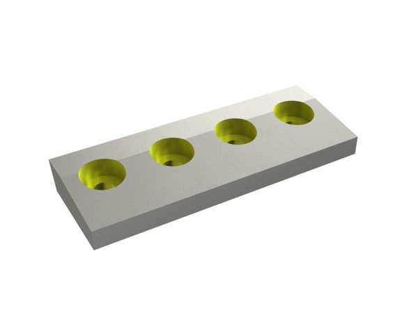 cuchilla del rotor 300x110x34.5 Eco Line 4 agujeros avellanados, arista cortante 70°, variante X para Netzsch-Condux Mahltechnik GmbH 