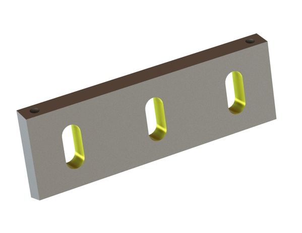 Cuchilla estator 295x100x22, Eco Line, 3 ranuras, filo 80°, 4xM12 rosca para Herbold Meckesheim GmbH 