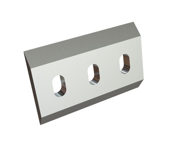 Cuchilla rotor 210x133x20, Premium Line, 3 ranuras, filo doble 5x11° (frontal)/39°, versión X para Hosokawa Alpine AG 